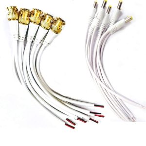 BNC Connector | DC Connector | Barrel Jack for Surveillance CCTV Camera (White)