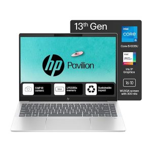 HP Pavilion Plus, 13th Gen Intel Core i5-1335U Laptop (16GB DDR5, 512GB SSD) Anti-Glare, Silver.
